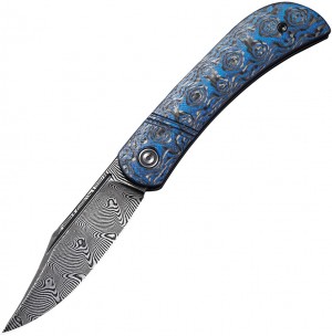Cuchillo plegable CIVIVI Appalachian Drifter Slipjoint Flipper Knife Damascus Blue G10/Rose Carbon Fiber C2015DS-2