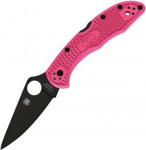 Складной нож Spyderco Delica 4 FRN Flat Black Blade pink, C11FPPNS30VBK