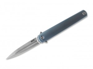 MKM Knives Flame Dagger folding sandblasted blue anodized MKFL02-TBSW