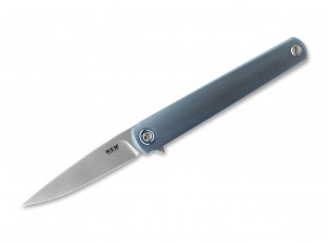 Cuchillo plegable MKM Knives Flame Drop Point blue anodized sandblasted MKFL01-TBSW