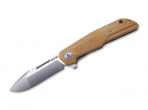 Cuchillo plegable MKM Knives Clap natural canvas micarta Brown MKLS01-NC