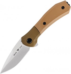 Cuchillo plegable Buck Paradigm Assisted S35VN Satin Plain Blade,  Brown G10