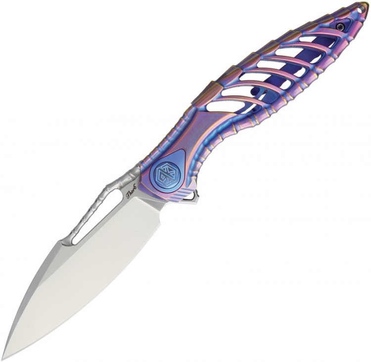 Cuchillo Rike Knives Thor 6 Framelock folding knife blue/purple