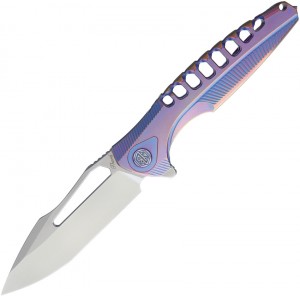 Taschenmesser Rike Knives Thor 5 Framelock M390 blue/purple