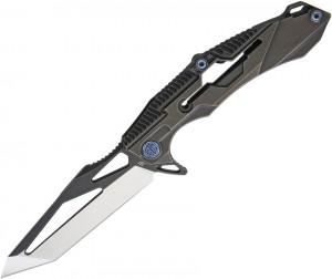 Cuchillo plegable Rike Knives M1 Framelock Stonewash black