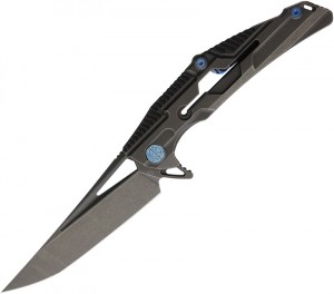 Cuchillo plegable Rike Knives M1 Framelock Stonewash folding knife dark gray