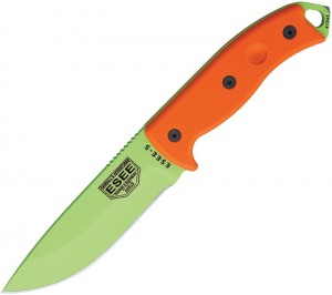 Cuchillo ESEE Model 5 venom green/orange G10 black kydex sheath